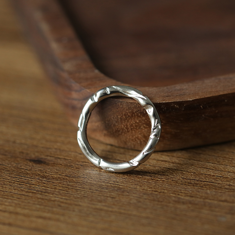 Korean Simple Irregular Convex Wave Sterling Silver S925 Ring