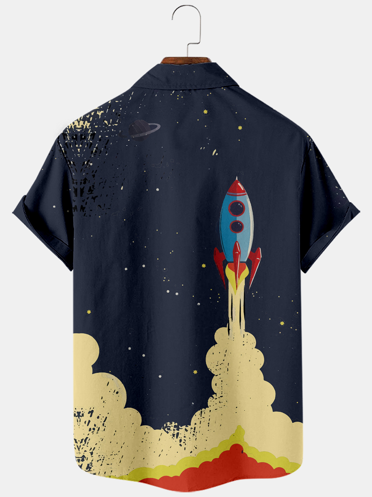 Digital Printing Trend Loose Short Sleeve Shirt Men's Top