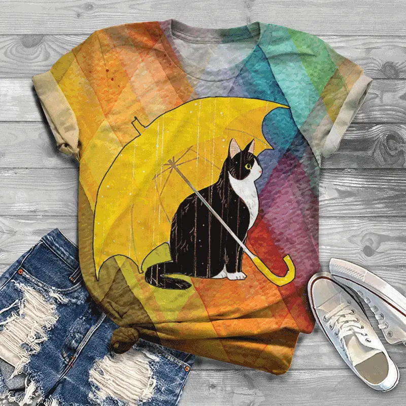 Fashion Couple Short-sleeved 3D Printed T-shirt