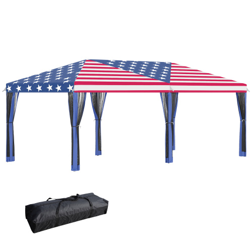 Outsunny 10 X 20 Up Canopy Tent With Netting, Heavy Duty Instant Sun Shelter, La