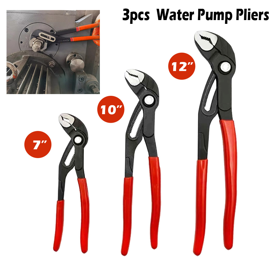 NEW 3x Water Pliers Quick Release Plumbing Pliers Wrench Adjustable Water...