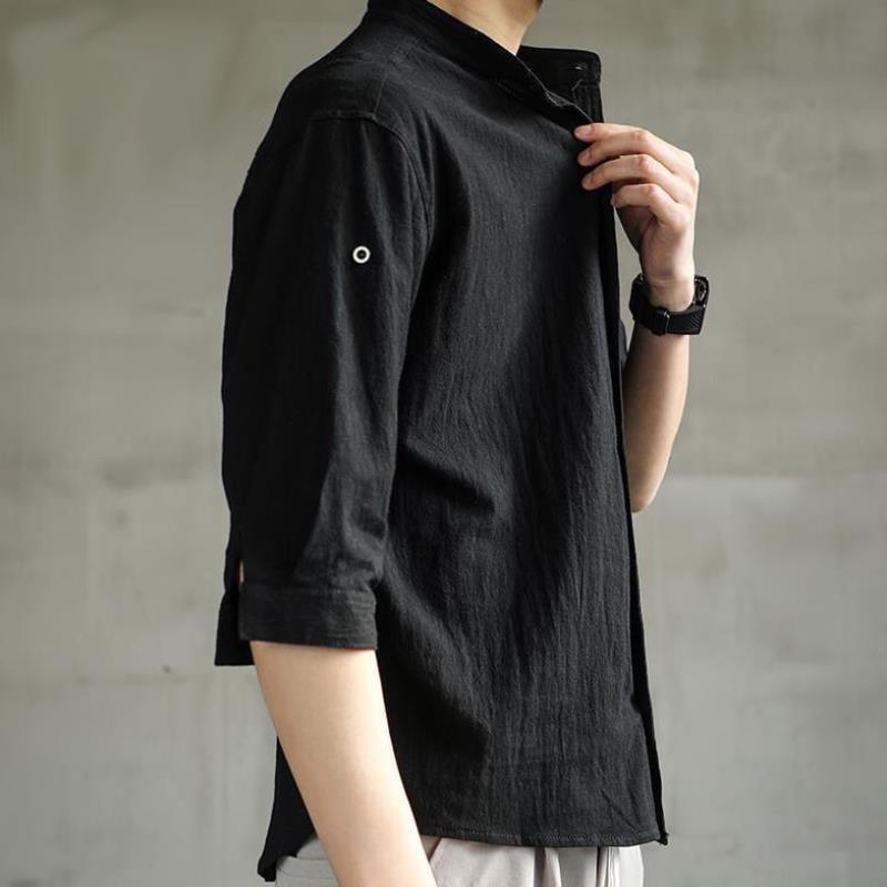 Linen Shirt Men's Short-Sleeved Shirt Loose Plus Size Men's Clothing