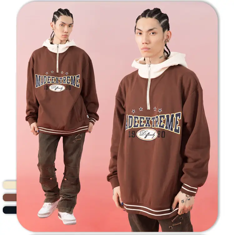 Hooded Color Block Sweater Trendy Men's Tops