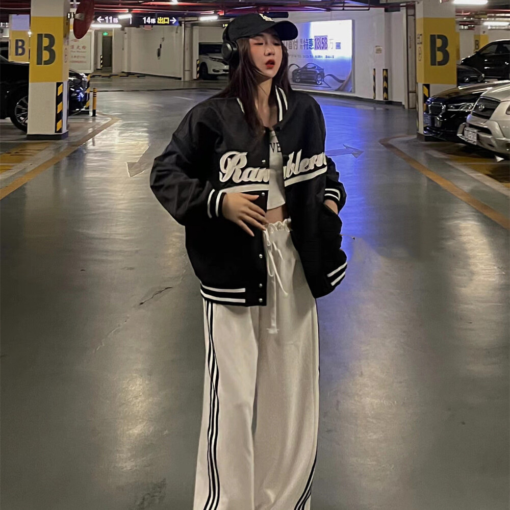 Women's Loose Casual Embroidered Letters Baseball Jersey — image 1