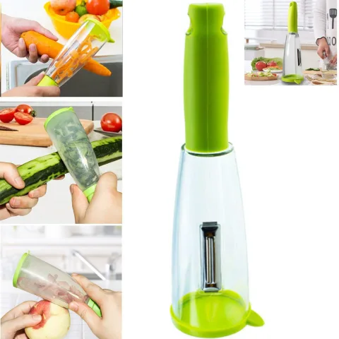 Multifunctional Storage Box Peeler Knife with Rubbish Bin Slicer