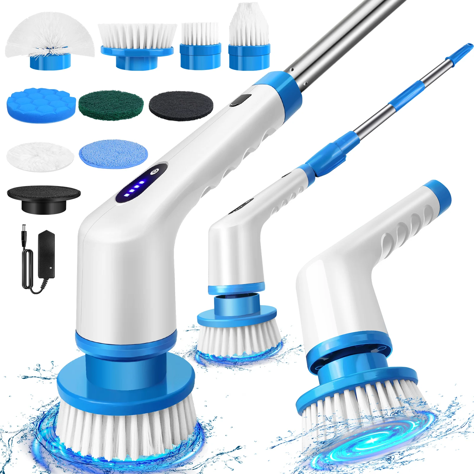 Electric Spin Scrubber,IPX7 Waterproof Bathroom Cleaning Brush With 2 Speed,9 — image 5