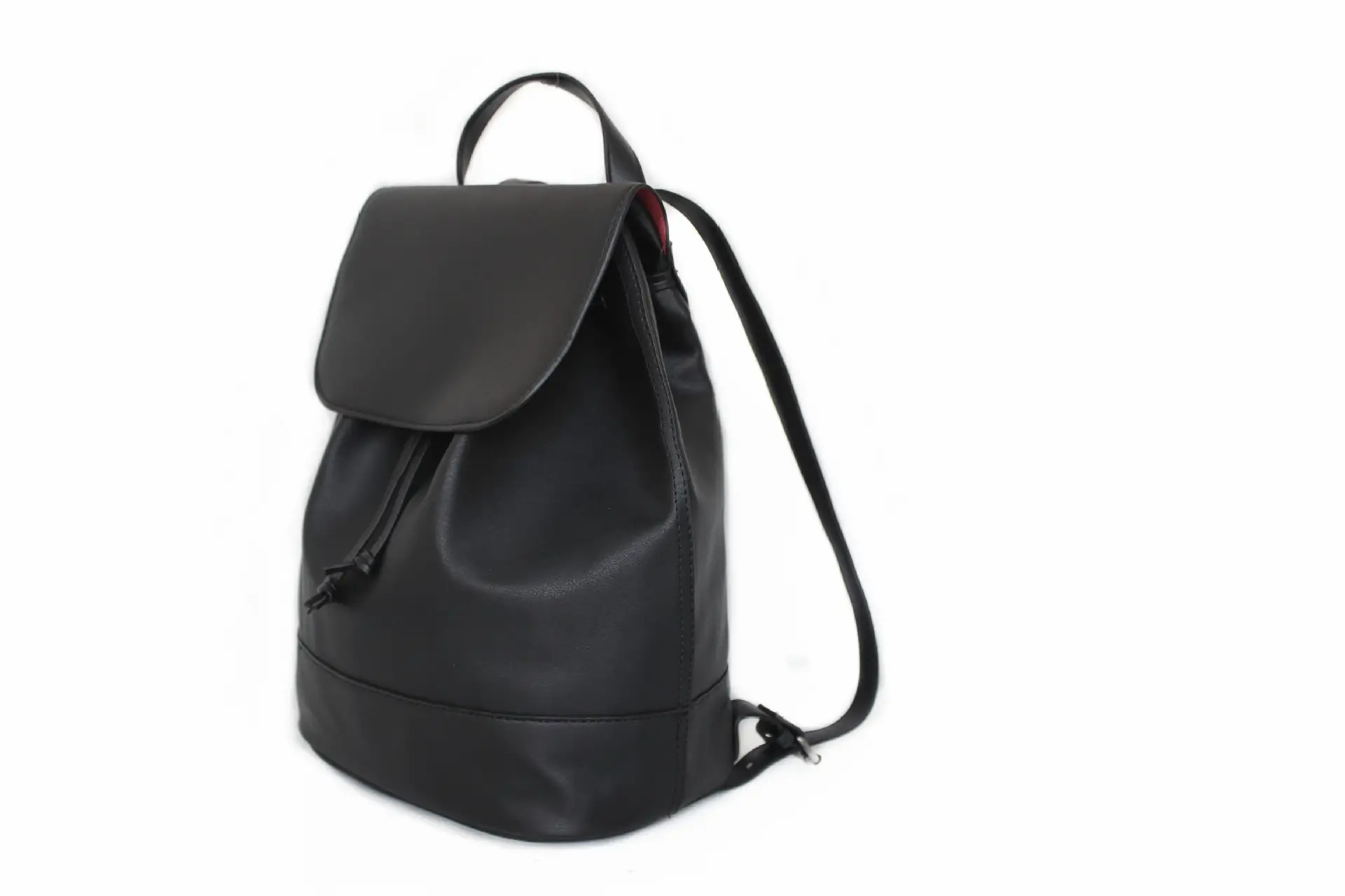 Women's Drawstring Backpack, Synthetic Leather Casual Daypack