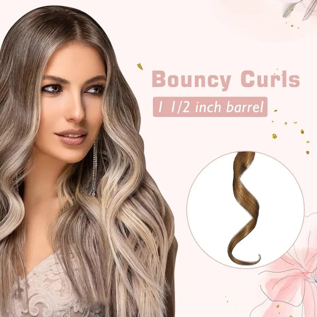 Fast Heating Curling Wand 38mm Hair Curler Large Barrel For Long UK — image 3