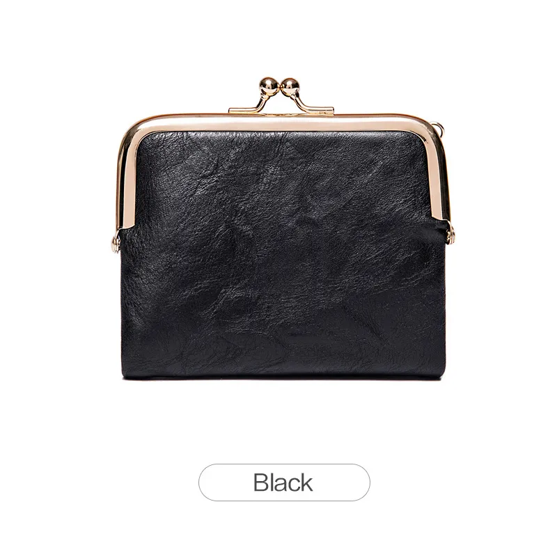 Women's Retro Multifunctional Folding Wallet Card Holder - Black
