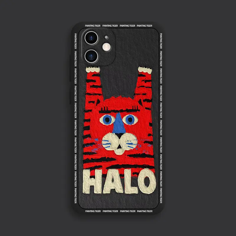 Liquid Silicone Personality Creative Couple Hello Tiger Mobile Phone Case