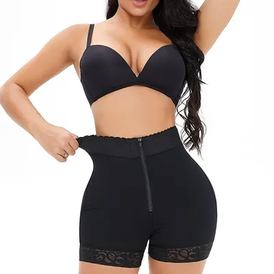 Plus Size Postpartum Tummy Tuck Trousers With Zipper Waist And Tight fitting Black - Shop at LoveMi