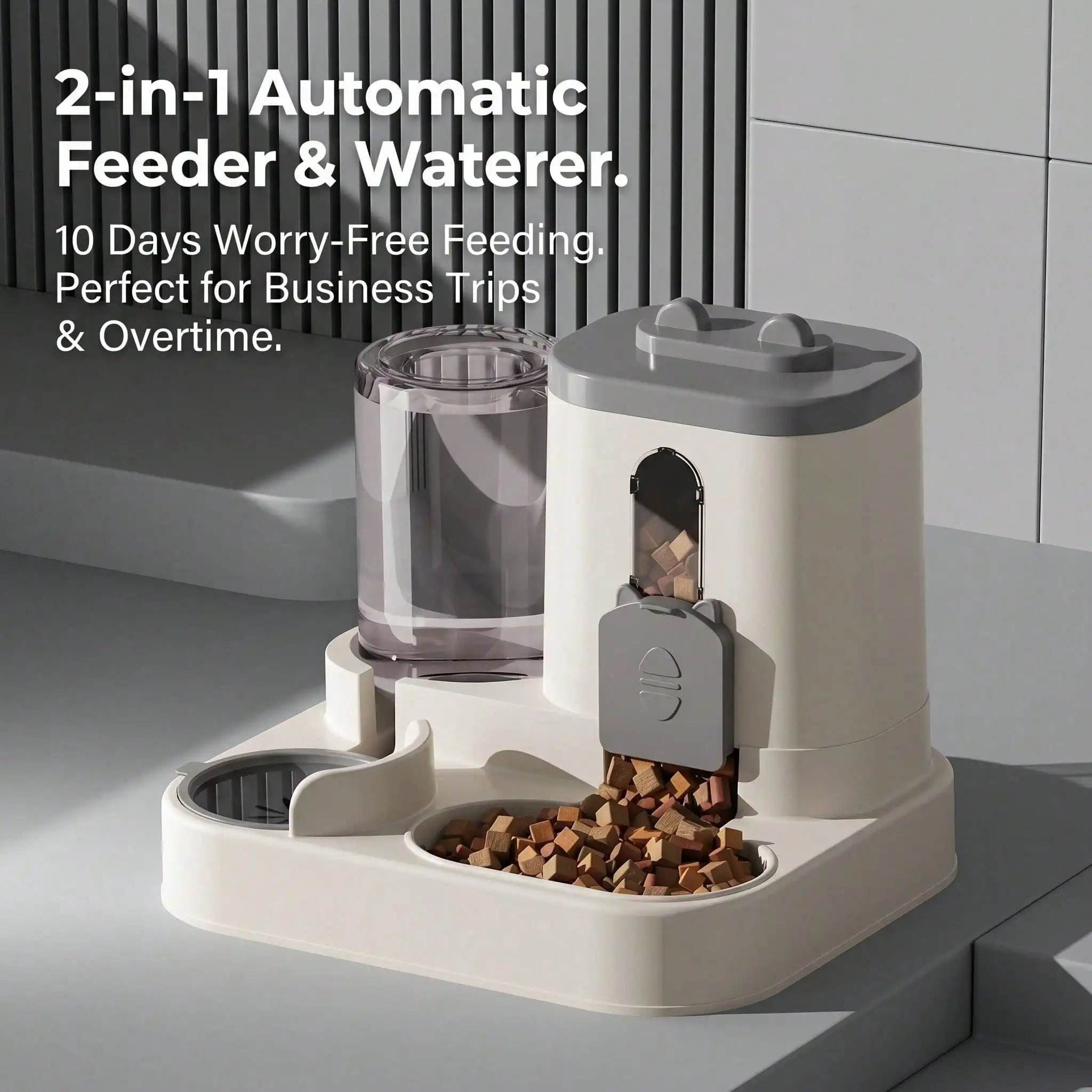 4 Colors Gravity Pet Feeder Water Dispenser Cute Cat Shaped