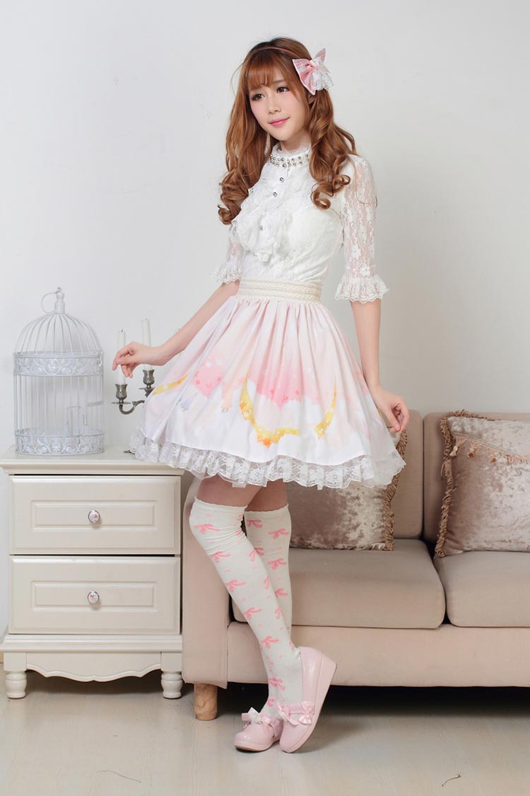 Title 6, Sweet Princess Pleated Lolita Lace Skirt for a ...