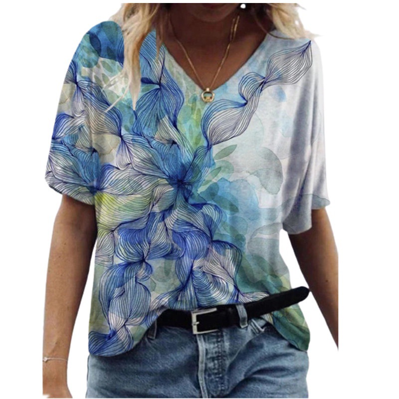 Title 6, Floral Oil Painting Print T-shirt