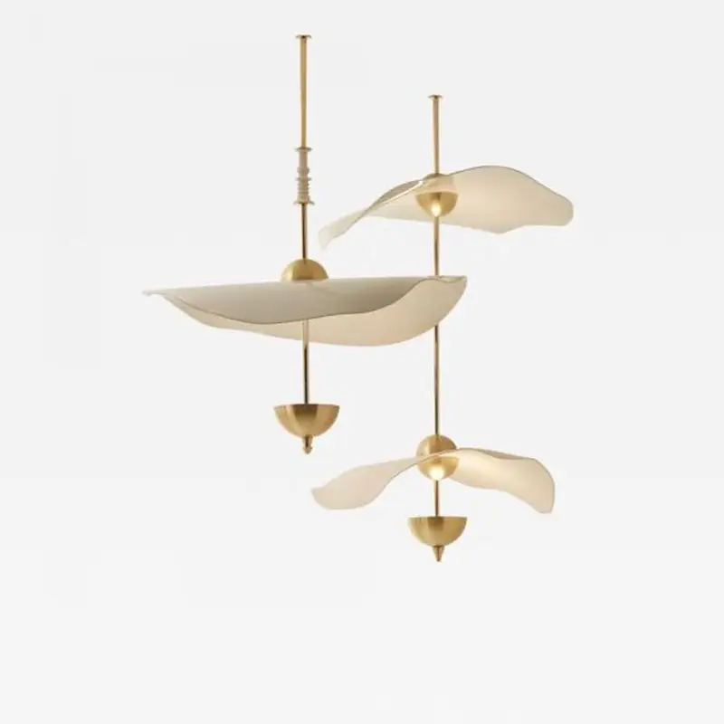 Acrylic Lotus Leaf Chandelier In Window