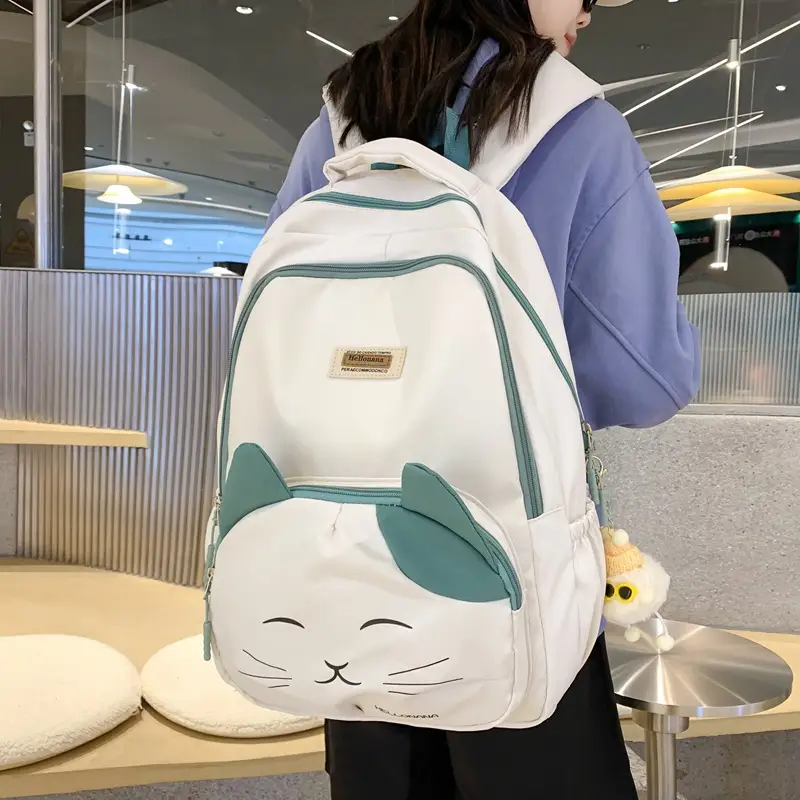 Japanese Cute Cat College Style Large Capacity Schoolbag
