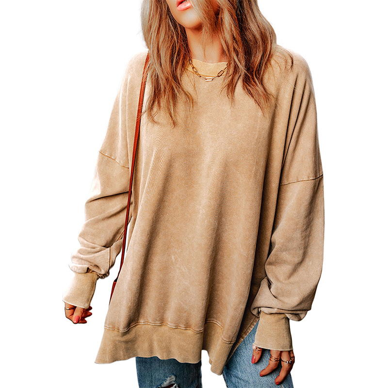 Title 4, New Solid Color Loose Pullover Top Women