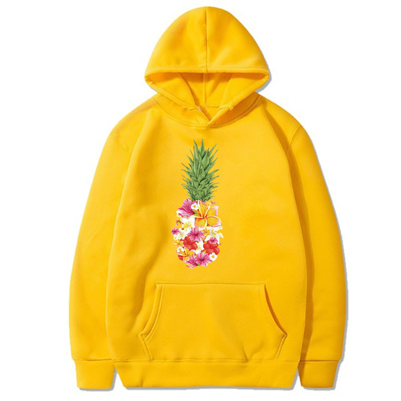 Title 5, Painted Pineapple Printed Long Sleeve Hoodie