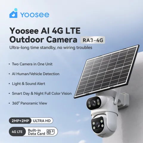 Yoosee 4G LTE AOV Battery Outdoor PTZ Camera
