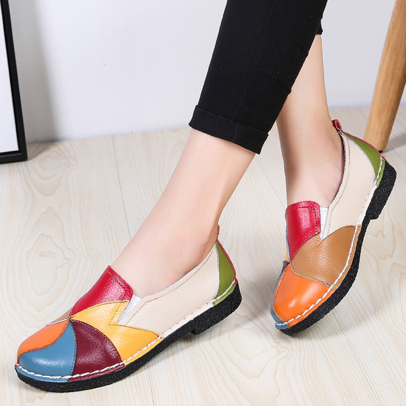 Title 4, Colorblock Retro Flat Heel Shoes