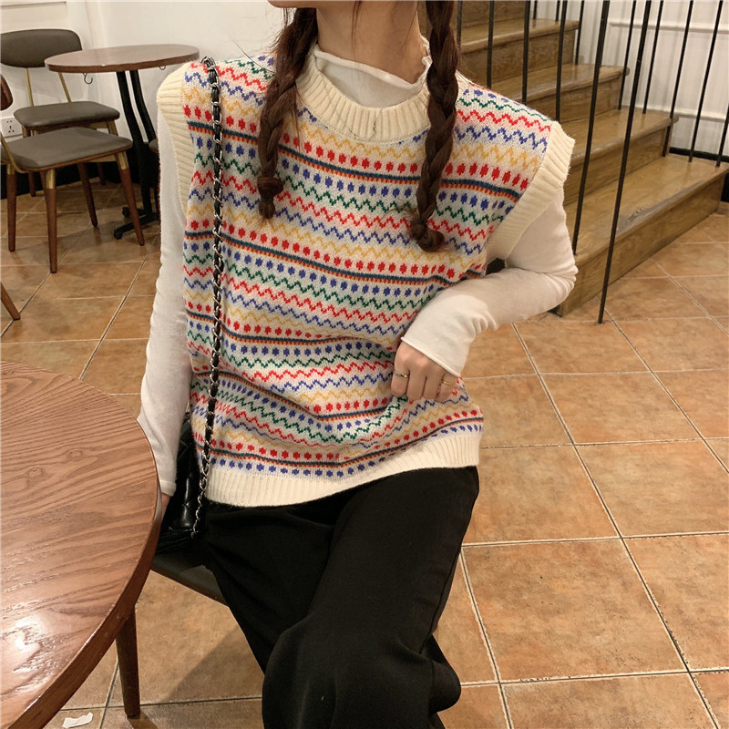 Title 4, New Round Neck Knitted Outer Vest