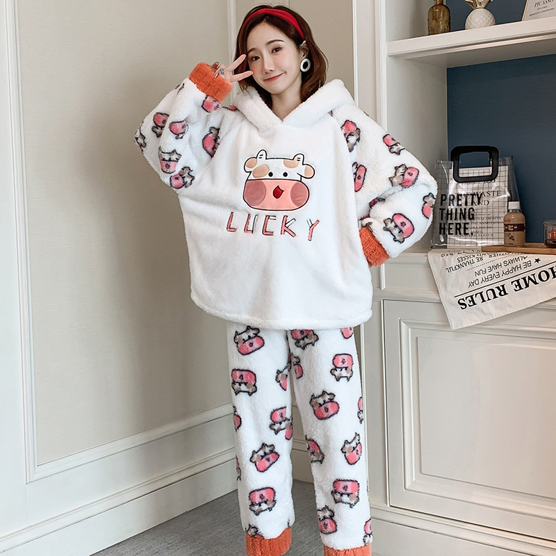 Title 3, Coral Velvet Pajamas Women Autumn And Winter Th...