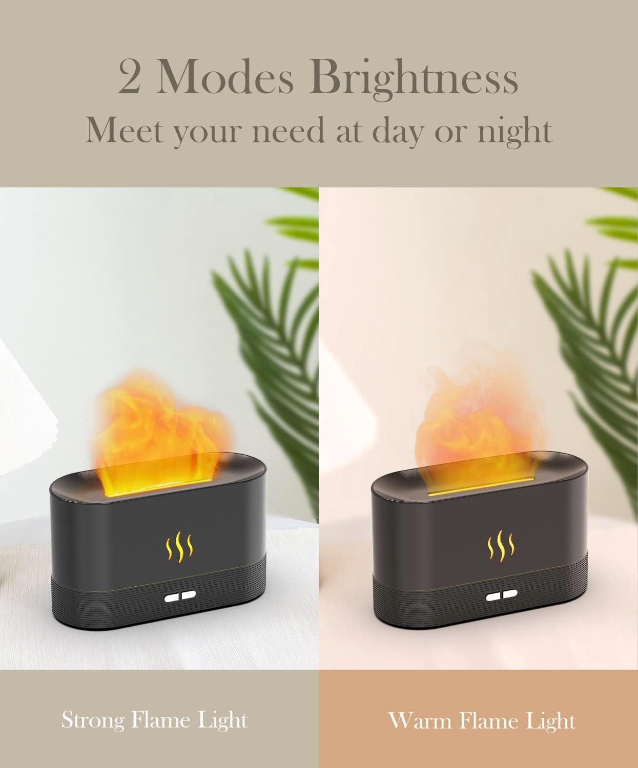 Flame Air Diffuser Humidifier Upgraded Scent Diffuser For Essential Oils Ultrasonic Aromatherapy Fire Mist Humidi With 2 Brightness Auto-Off Function For Room Home Office