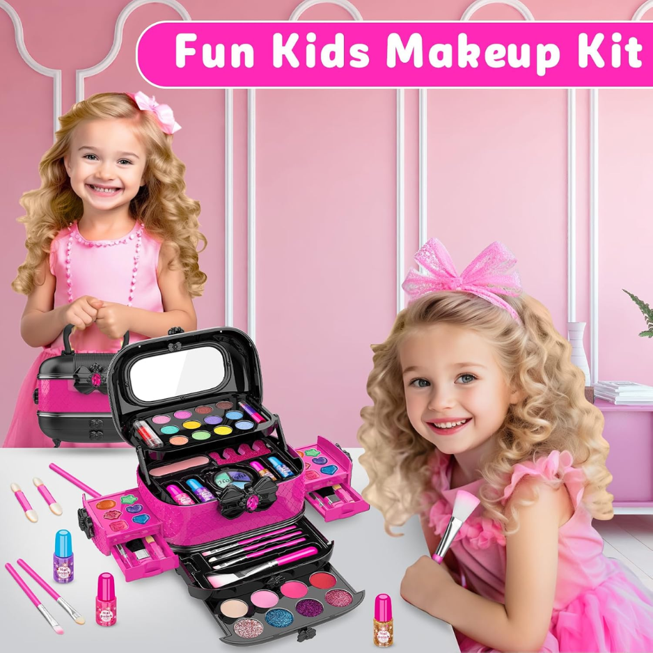 58Pcs Kids Makeup Toys Set, Washable Pretend Makeup Kit For Girls 4