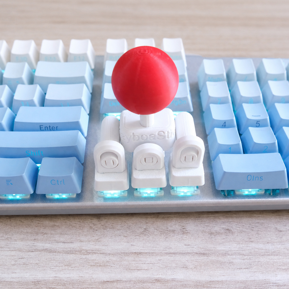 1PC 3D Printed Joystick Keyboard Keycap Set, Creative Red Ball Rocker Keycap For Compatible Mechanical Keyboards, Gaming Desk Accessory