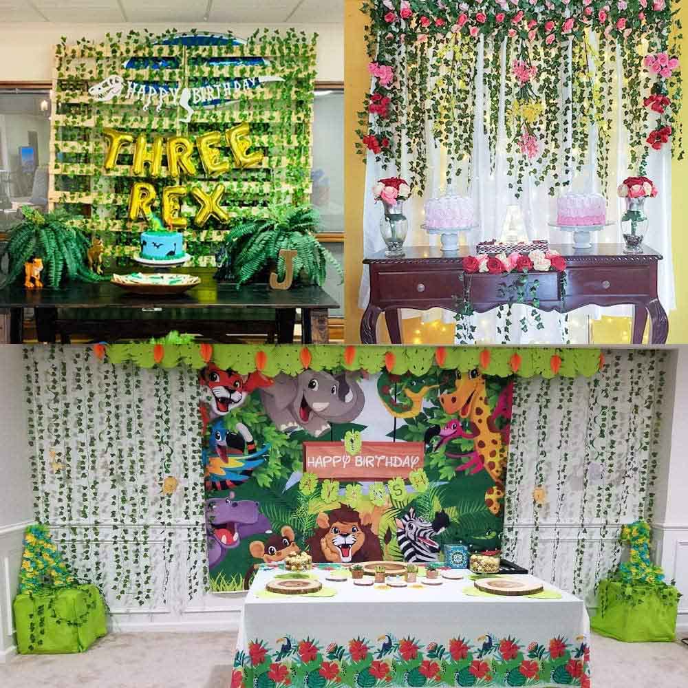 1 -12PCS Artificial Ivy Garland Decorations Leaves Fake Vine Hanging String — image 6