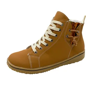 Ankle Boots For Women Lightweight Comfortable Soft Sole Zip Shoes - Brown
