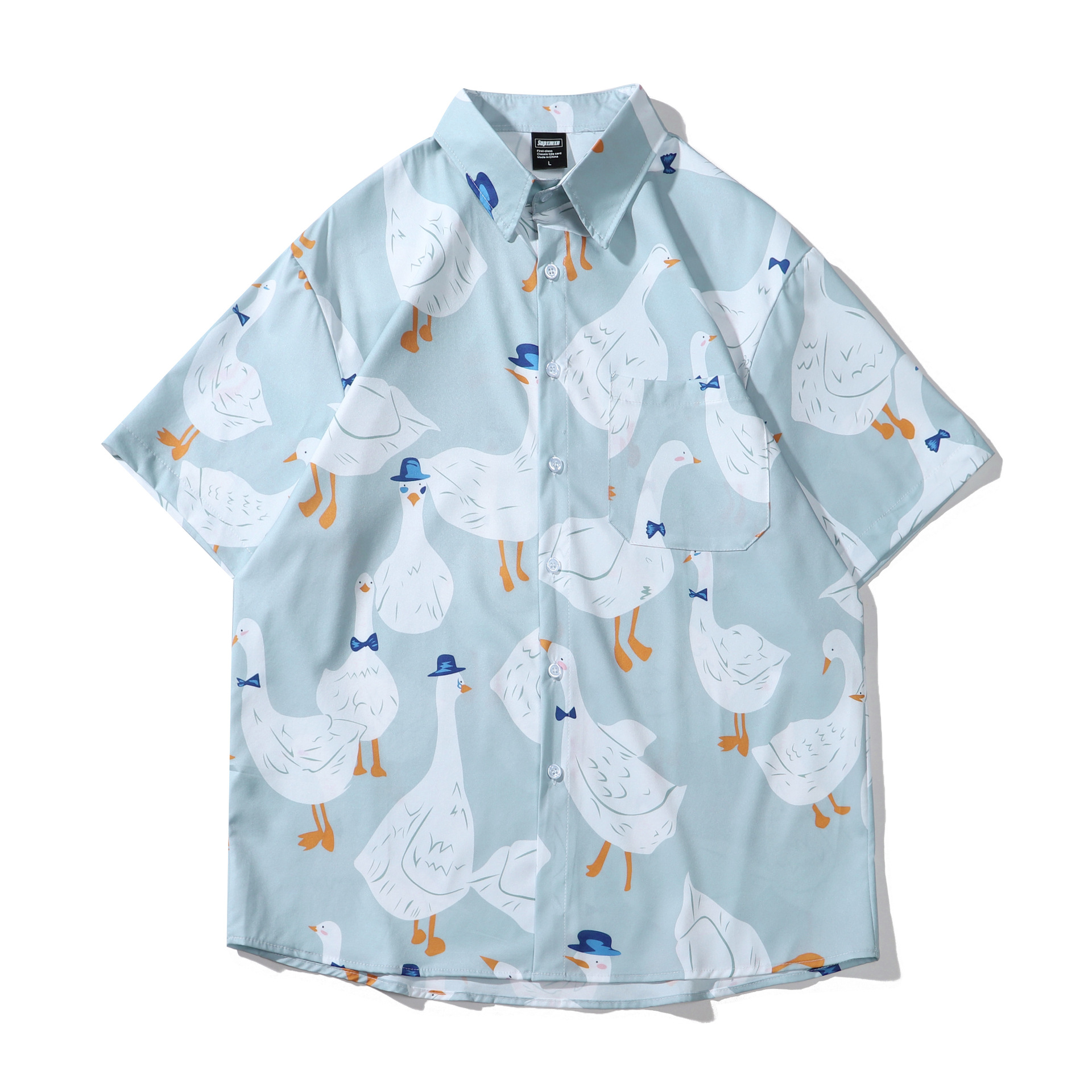 Title 3, Heren shirt met vijf mouwen, los en oversized, ...