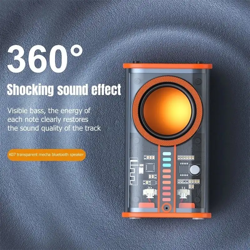 K07 Transparent Mecha Wireless Bluetooth Speaker Sound Light Rhythm