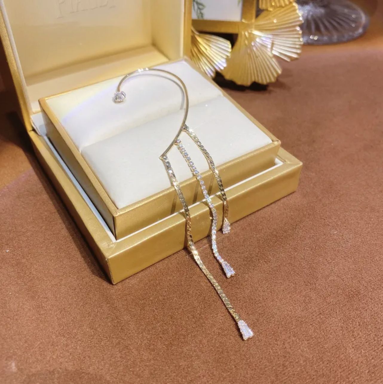 Temperament Lady Small  Light Luxury Style Earrings Long Tassels