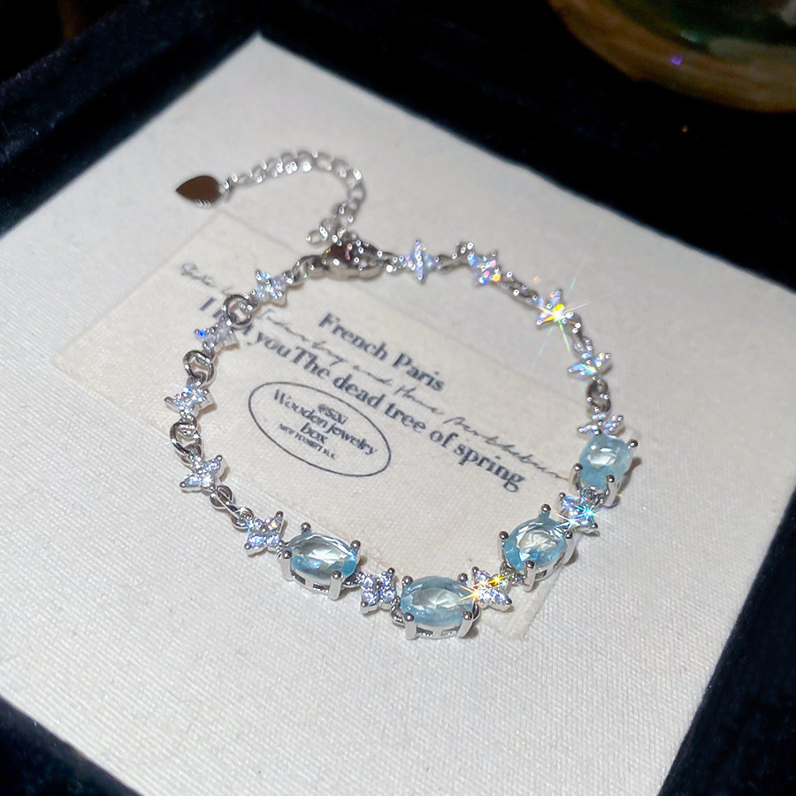 Ins Style Diamond-shaped Zirconia Bracelet  Gift Box Included Bangle Perfect Present