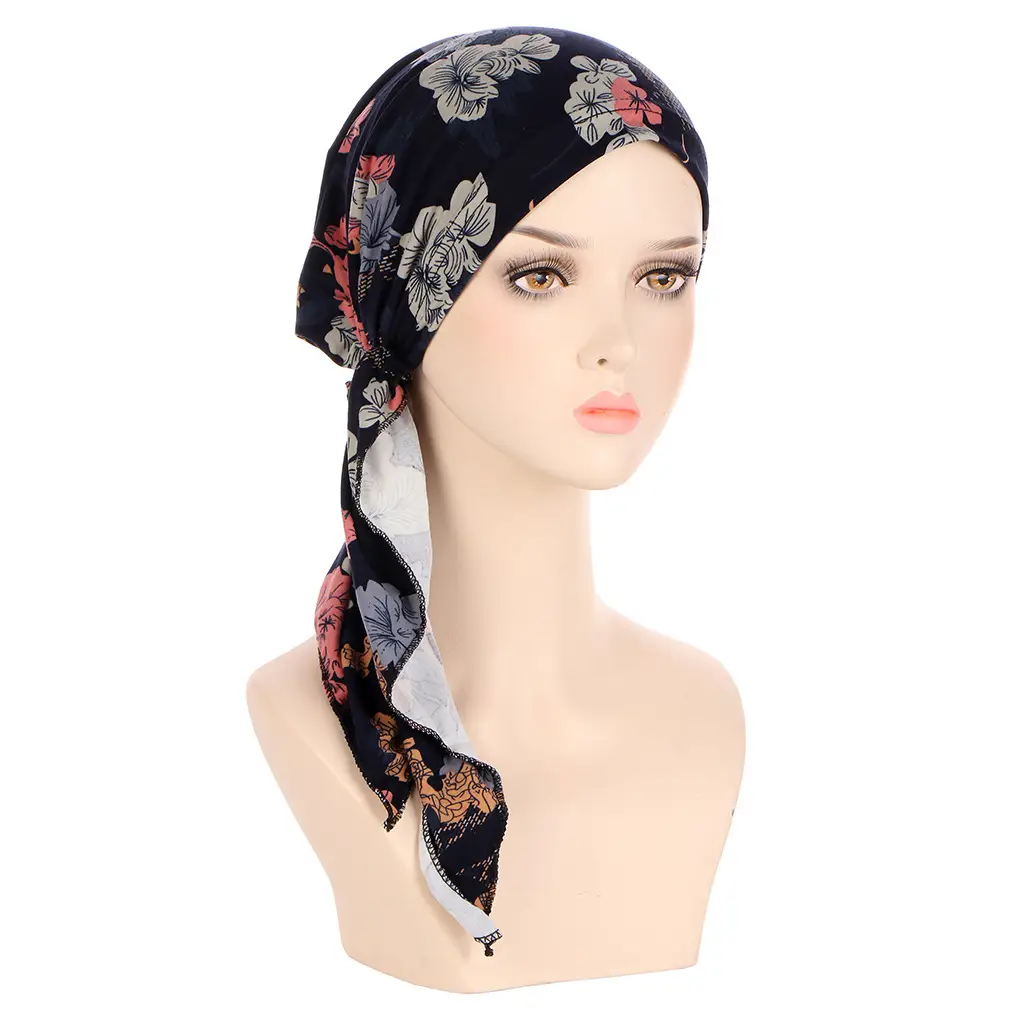 European And American Printed Curved Flower Cloth Cap