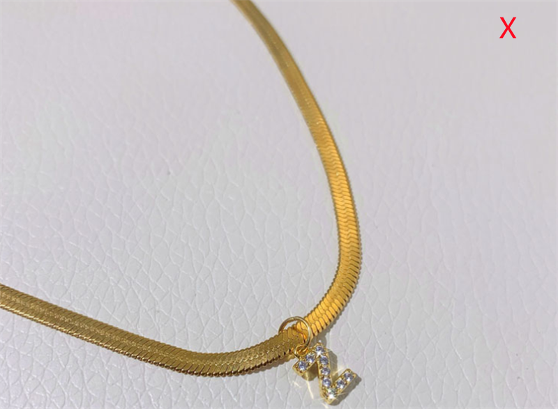 26 Letters Cold Wind Micro Inlaid Zircon Clavicle Chain X - Shop at LoveMi