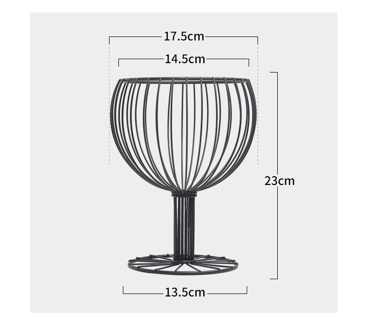 Title 1, Geometric hollow wrought iron wine cup-shaped f...