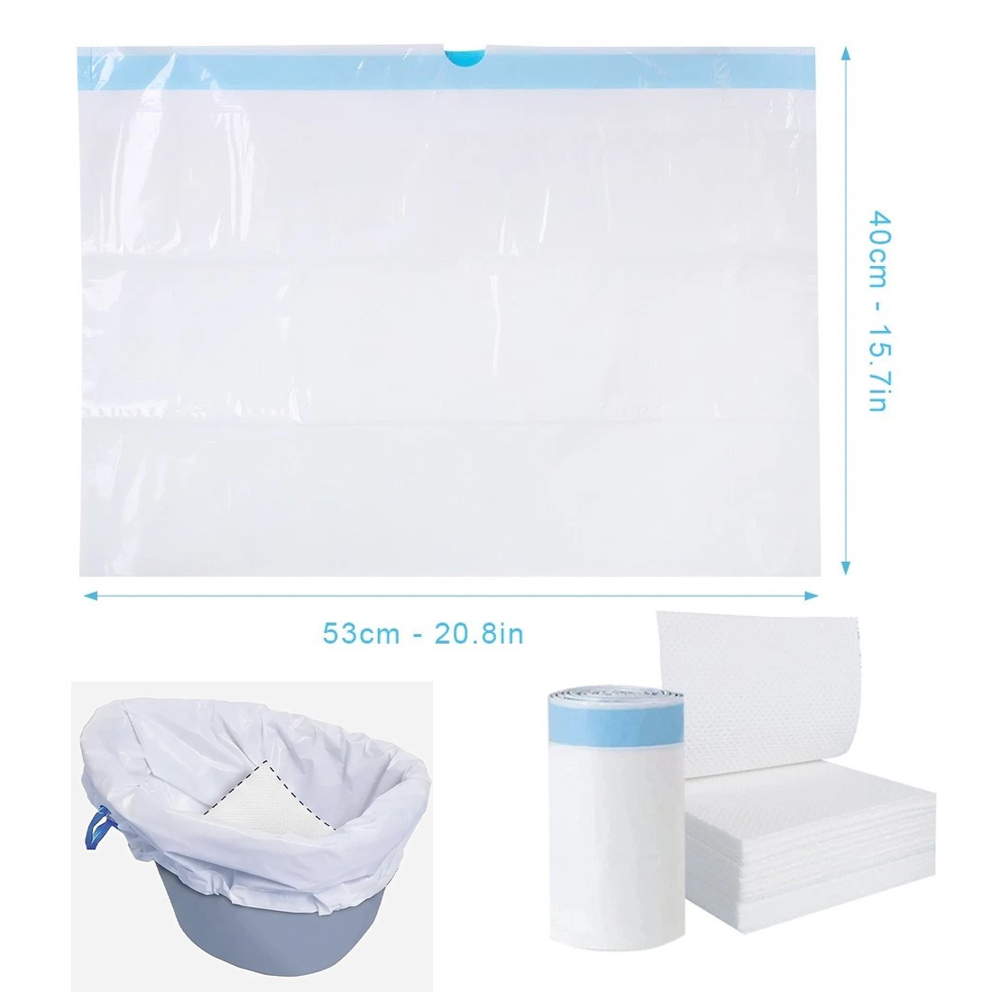 Pack Of 160 Commode Liners With Absorbent Pad Odorless Disposable Bags Universal — image 4