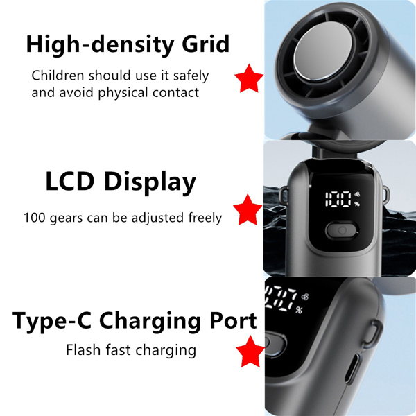 Portable Handheld Mini Turbo Fan In Outdoor USB Rechargeable Ice Cooling Fans W LED Display Fan US Logistics Only For USPS.TK TMEU Only For Self-pickup — foto 8
