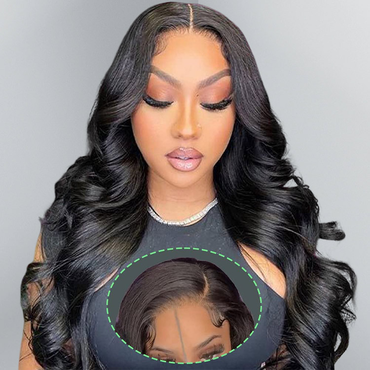 4x7 Lace Closure Wig Human Hair Natural Color Body Three-Dimensional  Wave Density — foto 2