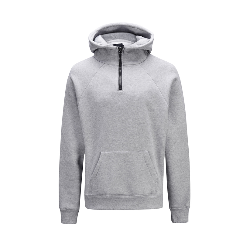 Title 11, Oversized effen fleece pullover-hoodie met halv...