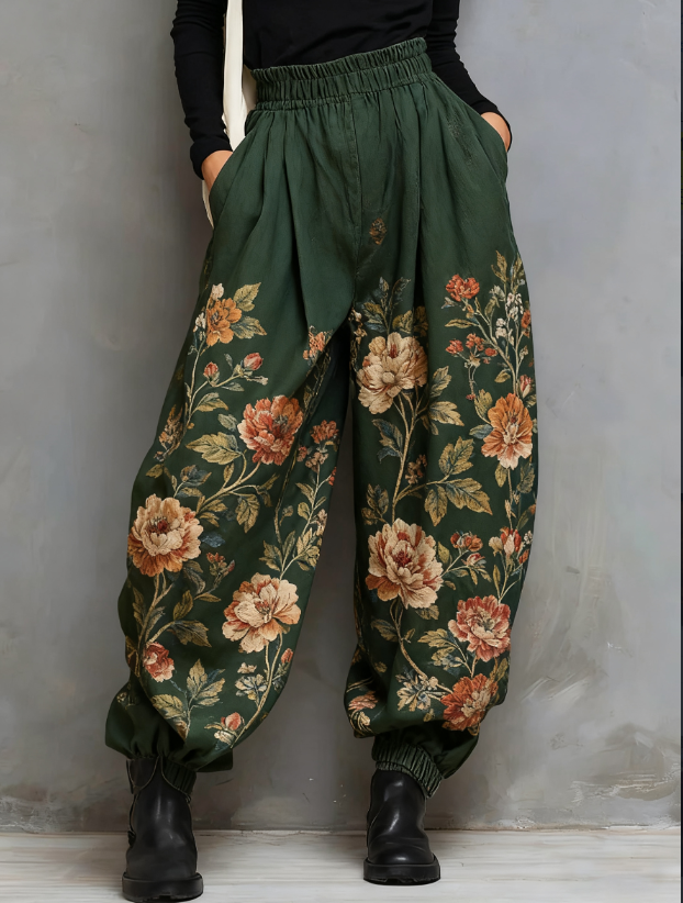 High-Waisted Wide-Leg Lantern Pants