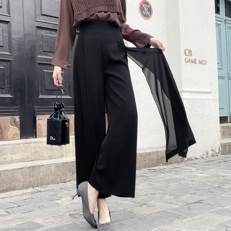 Title 5, Solid Color Irregular Straight-leg Pants Loose ...