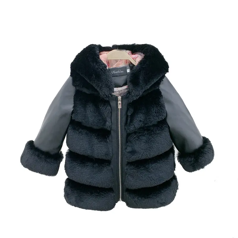 Children's Cotton Coat Rex Rabbit Hooded Faux