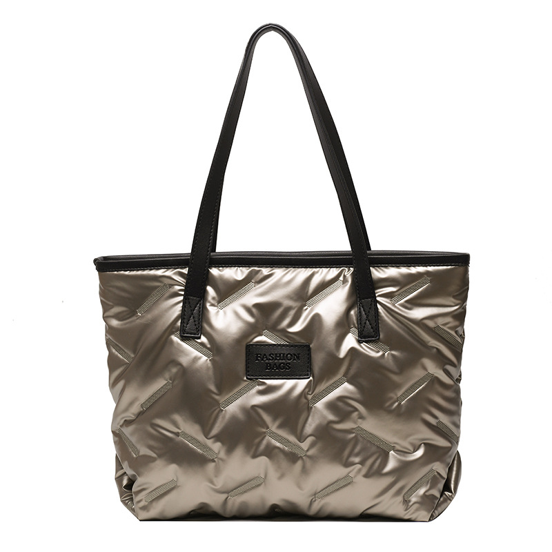 Simple Brightening Down Cotton Filled Tote Bag