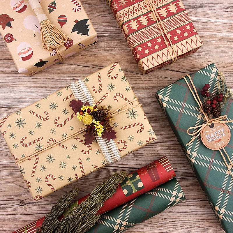 Vintage Christmas Kraft Wrapping Paper Christmas Gift Wrapping Paper – image 3