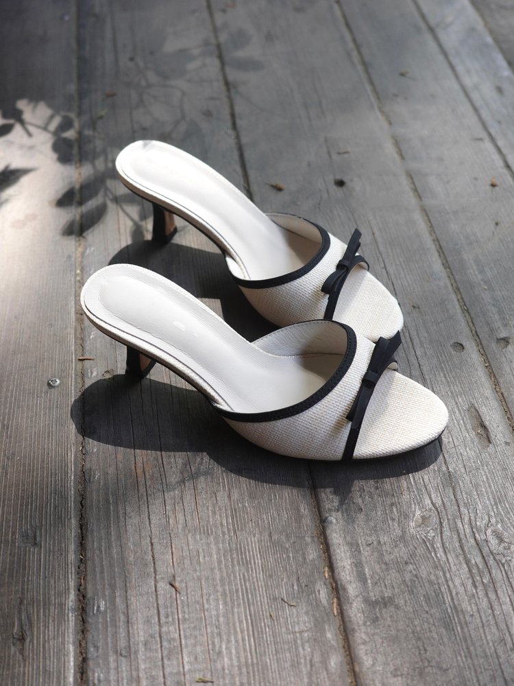 Bow Stiletto Slide Sandals, picture 2 of 4