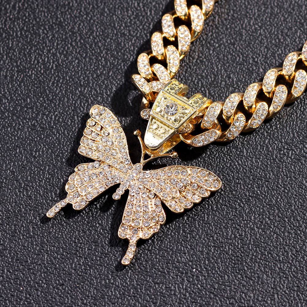 INS Wind Butterfly Hip Hop Cuban Necklace