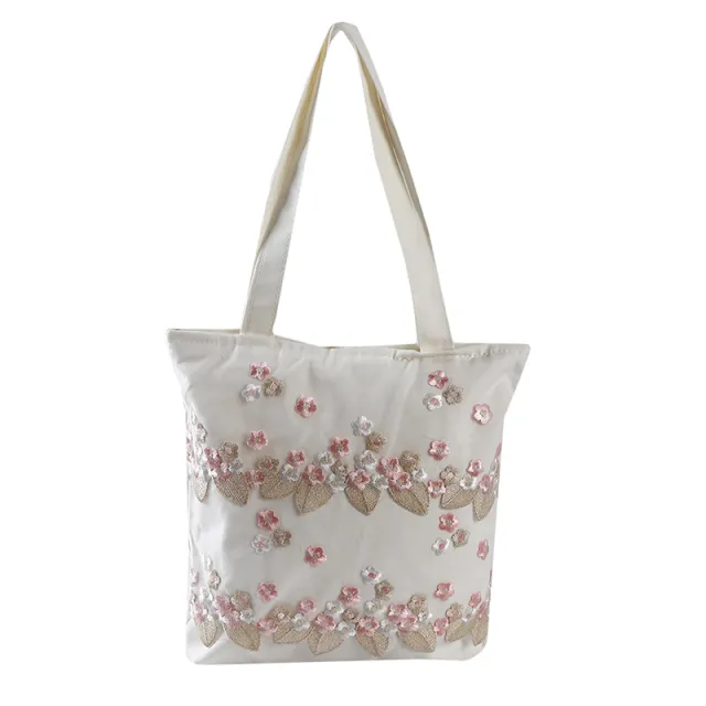 Women's Embroidered Lace Canvas Bag Preppy Style Red - Shop at LoveMi